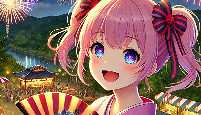 女の子花火大会画像2
